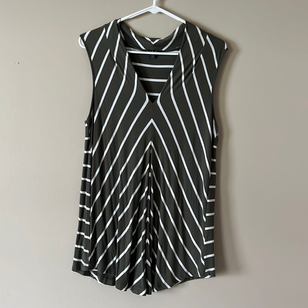 Cable & Gauge Stripe Sleeveless Blouse Size Large
